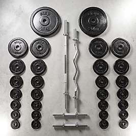 Orka Pro 140 kg Döküm Plaka - Düz, Z ve Dambıl Bar Seti