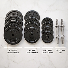 Orka Pro 70 kg Döküm Plaka ve Dambıl Seti